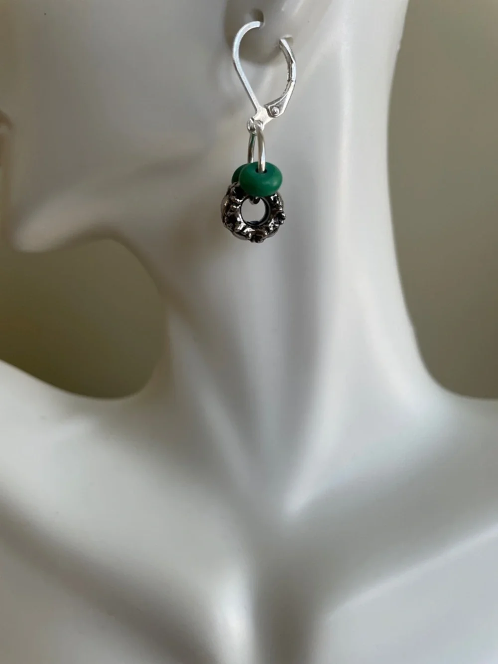HAND CRAFTED TURQUOISE & SILVER DROP EARRINGS Tiny Festival-Ready Boho
